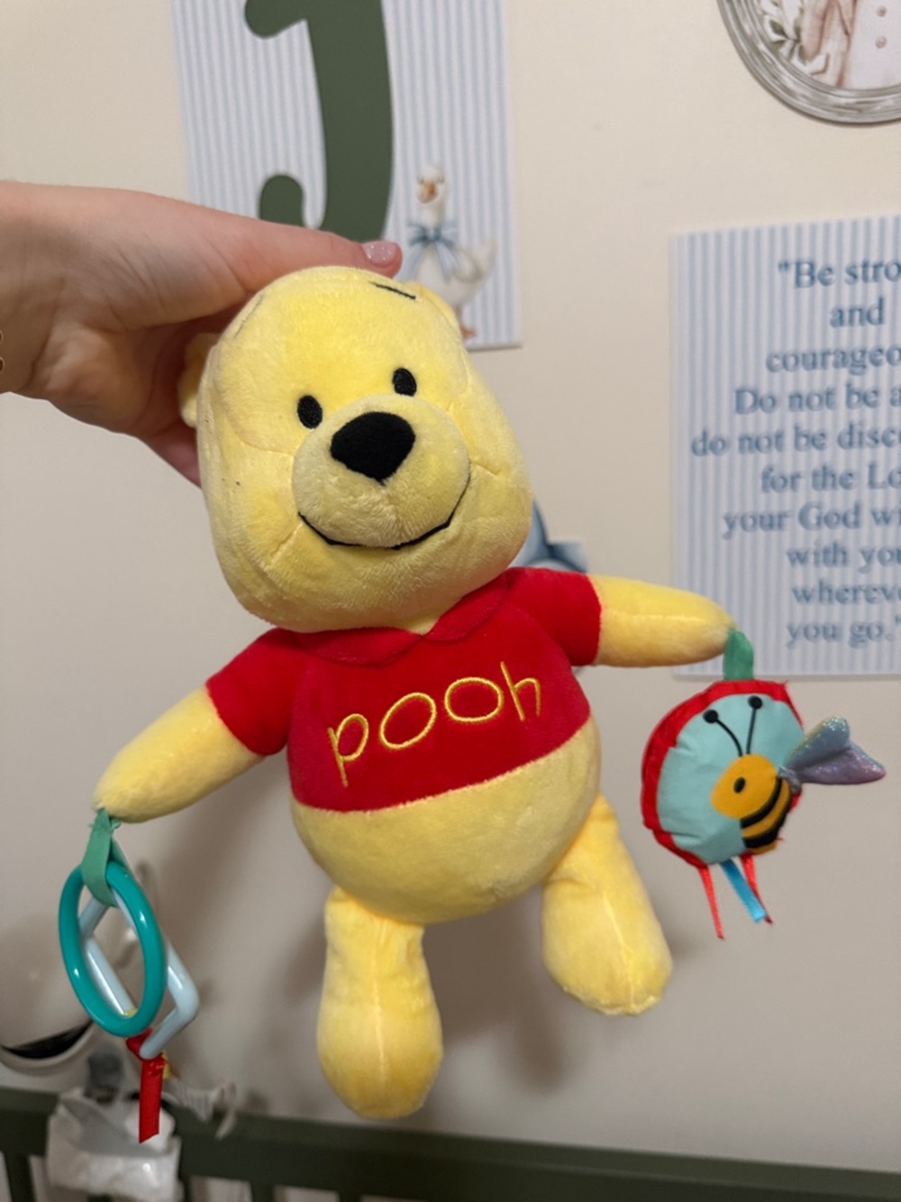 Pooh Plush Toy with Red Shirt - Interactive Baby Toy